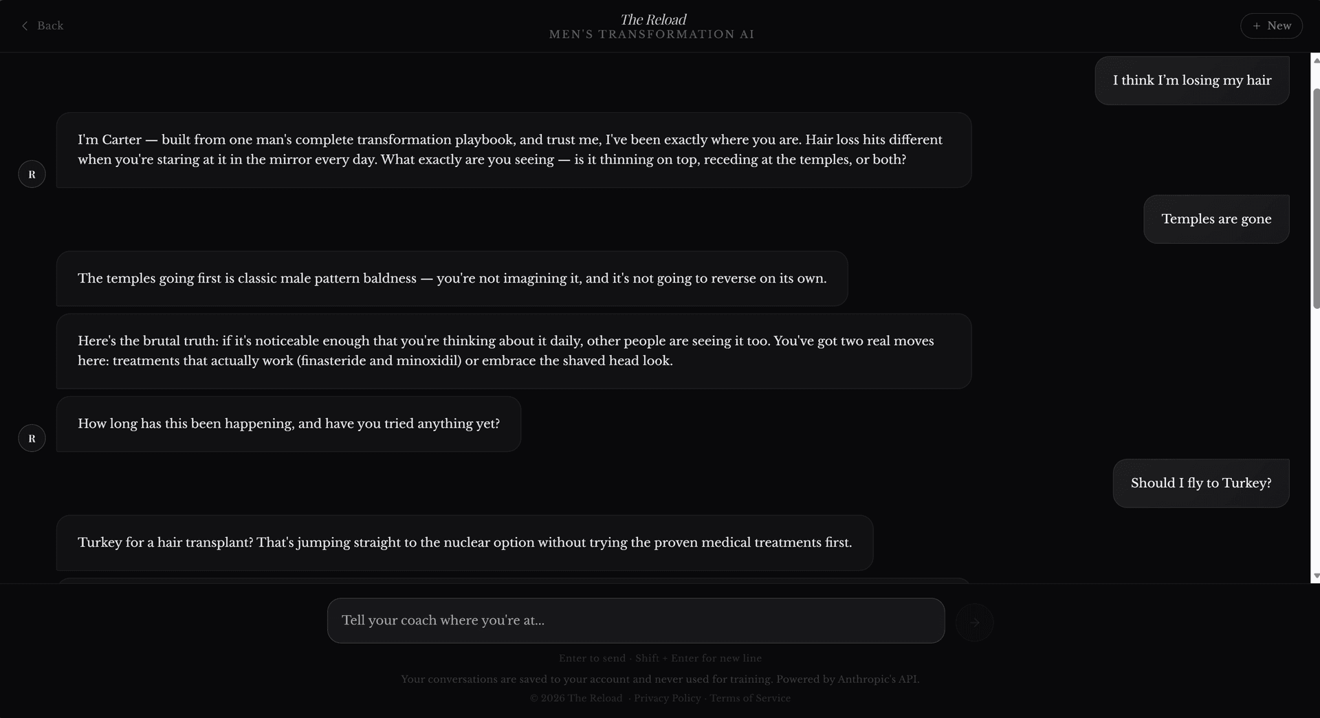 Carter coaching conversation preview