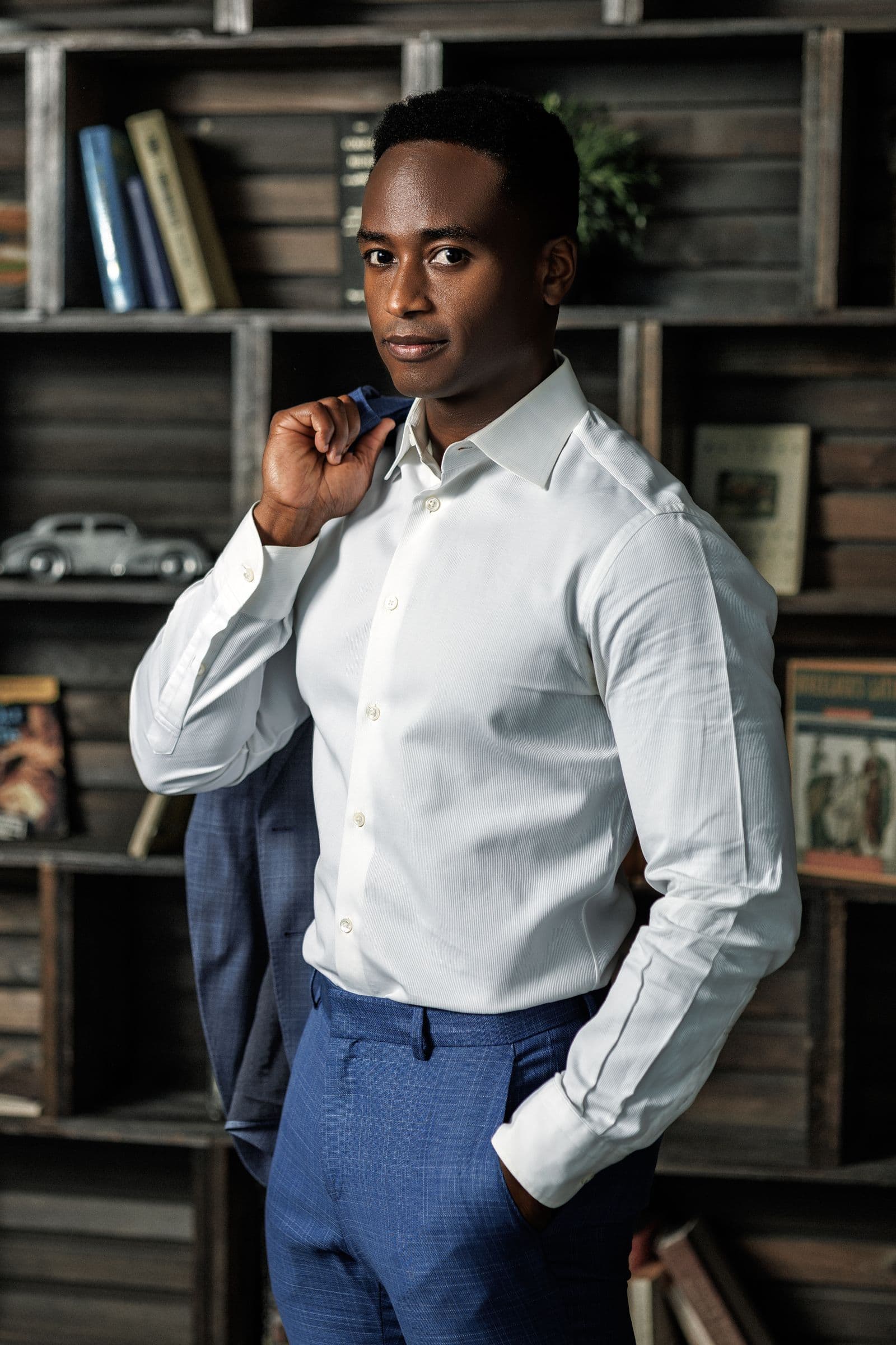 Marc Collier in sharply styled clothing